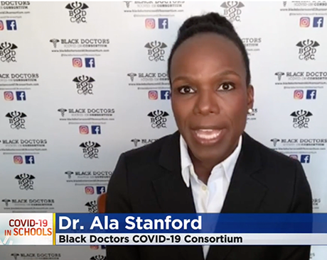 Dr Ala Stanford discusses covid-19 in schools with cbs 3 philly